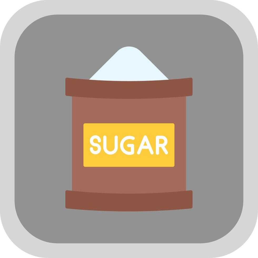 Sugar Bag Flat Round Corner Icon vector