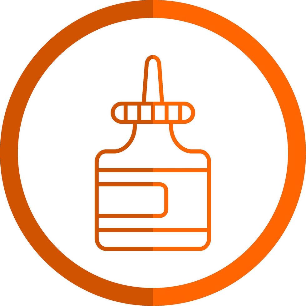 Glue Line Orange Circle Icon vector