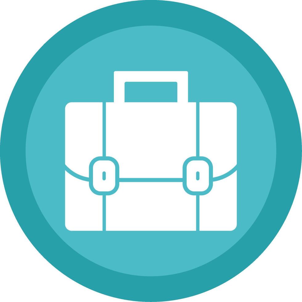 Briefcase Glyph Multi Circle Icon vector