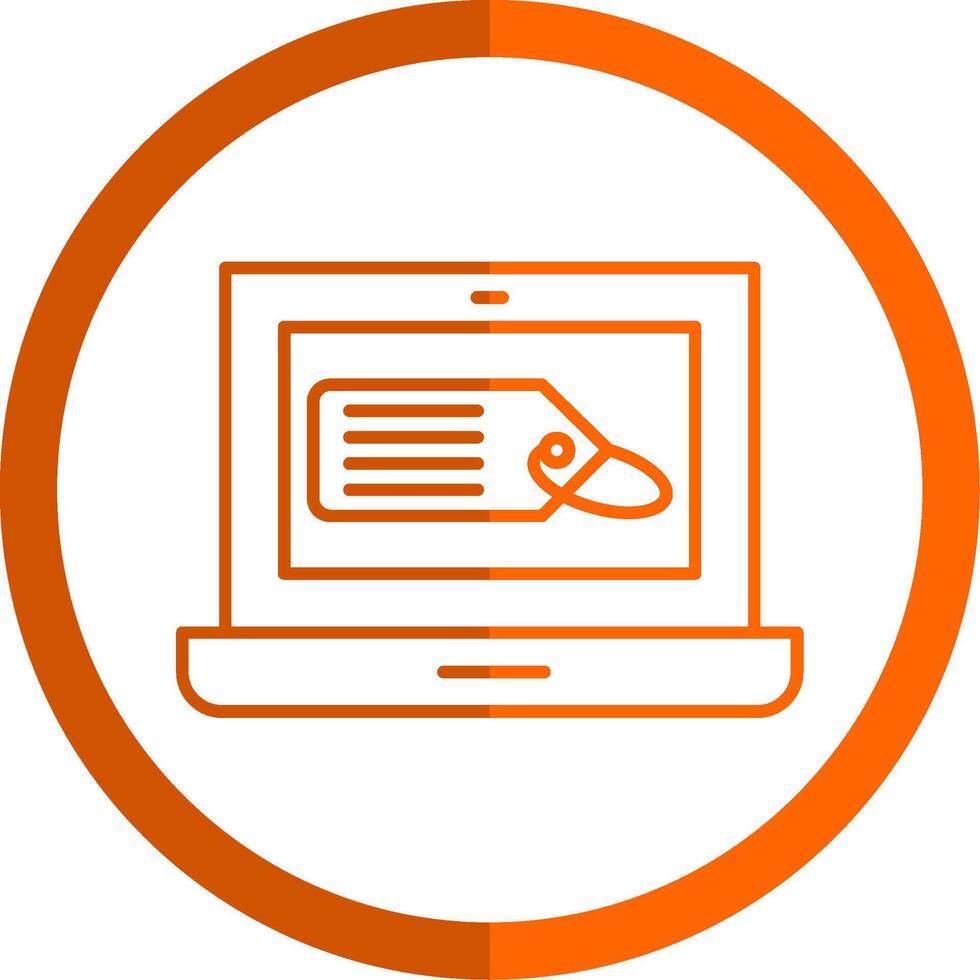 Tag Line Orange Circle Icon vector