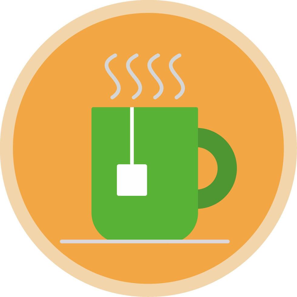 Tea Mug Flat Multi Circle Icon vector