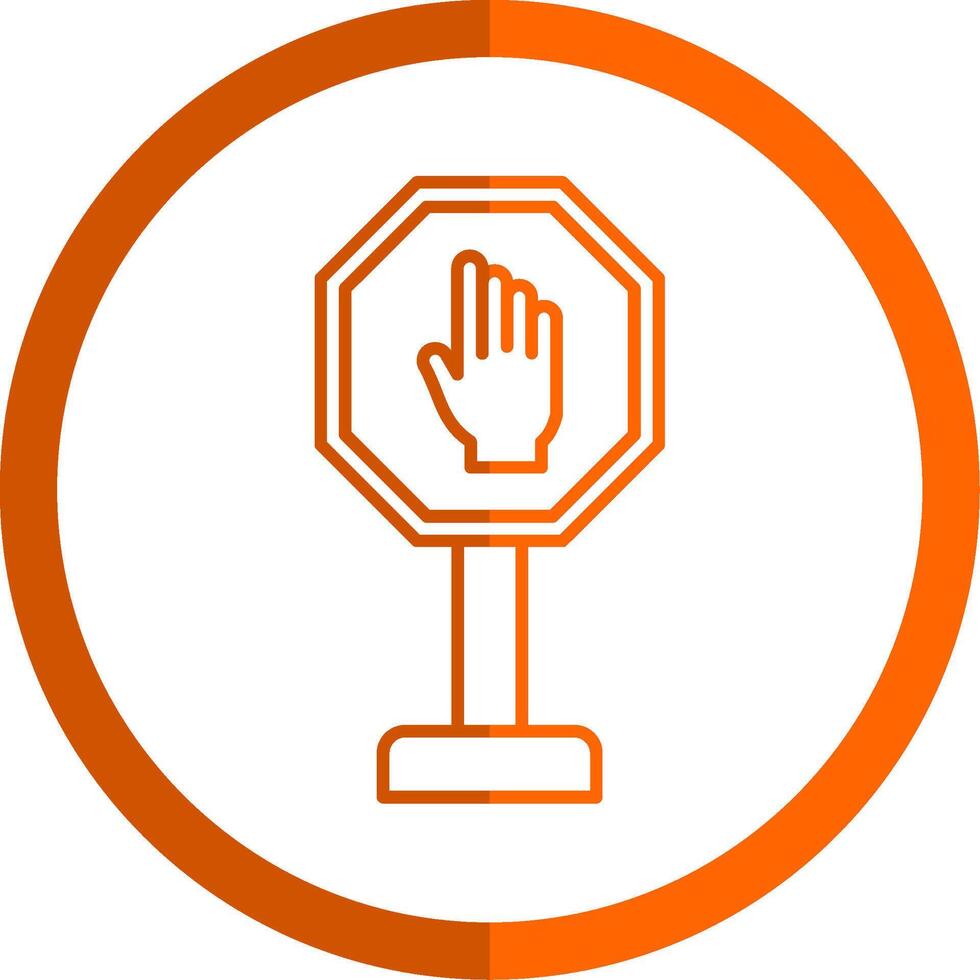 Stop Line Orange Circle Icon vector