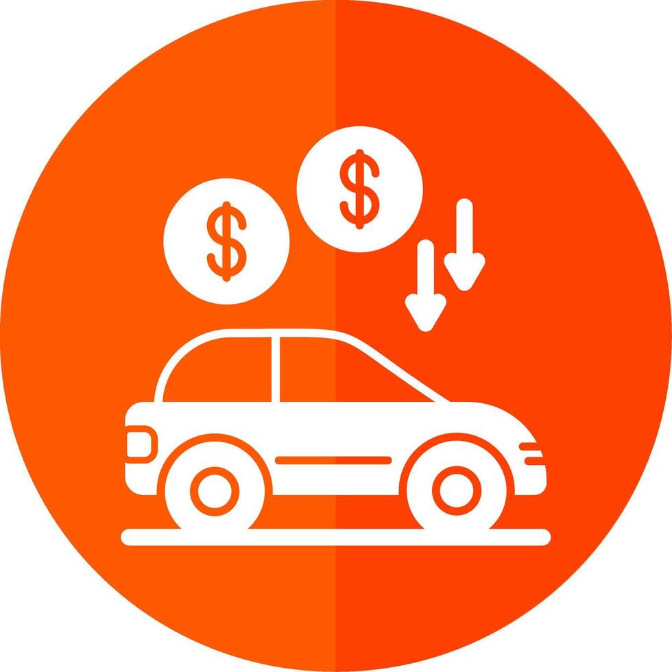 Car Loan Glyph Red Circle Icon vector