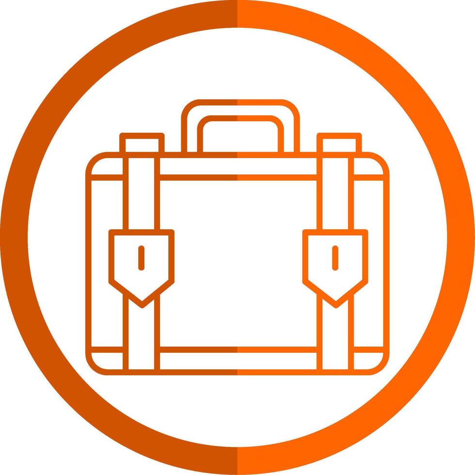 Suitcase Line Orange Circle Icon vector