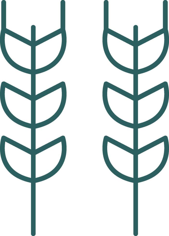 Wheat Line Gradient Round Corner Icon vector