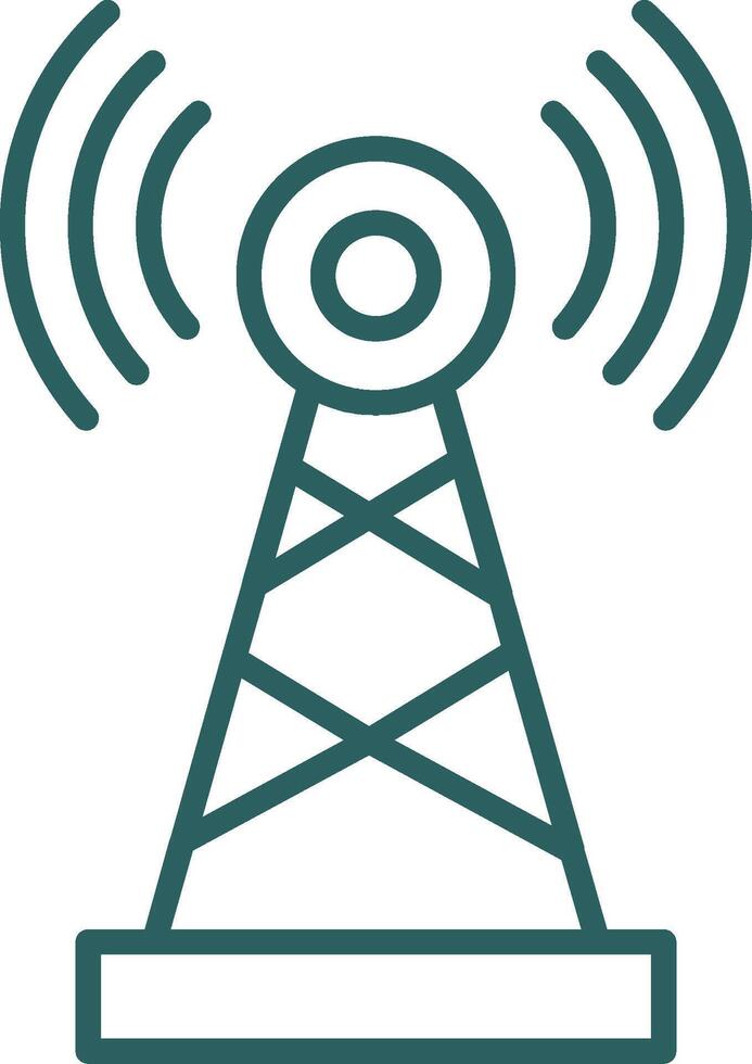 Telecommunications Line Gradient Round Corner Icon vector