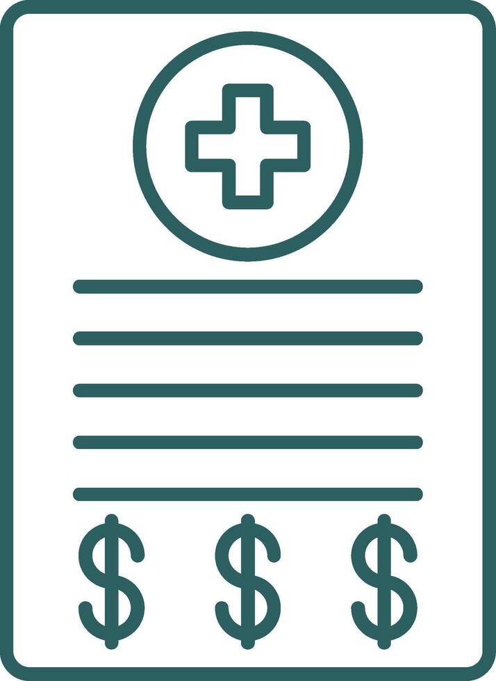 Medical Bill Line Gradient Round Corner Icon vector