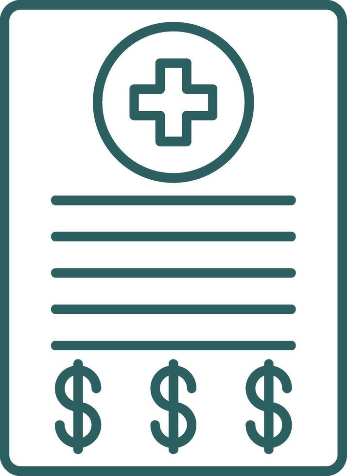 Medical Bill Line Gradient Round Corner Icon vector