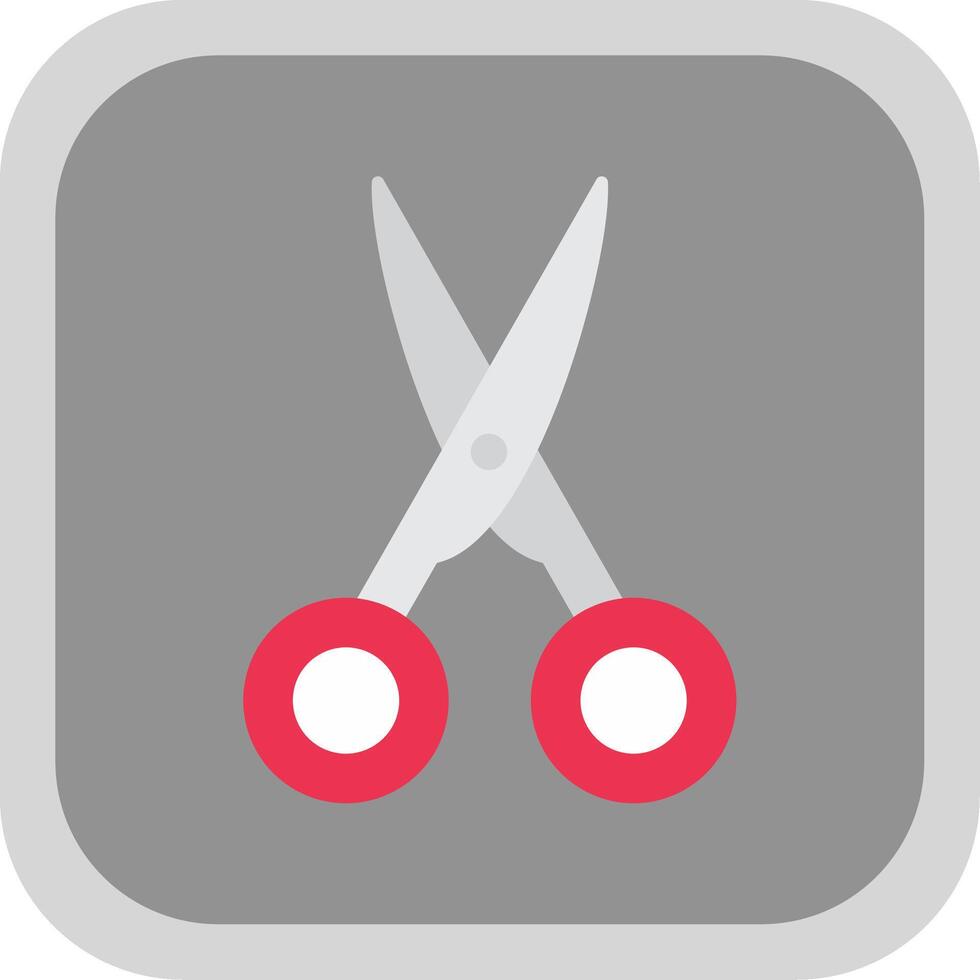 Scissors Flat Round Corner Icon vector