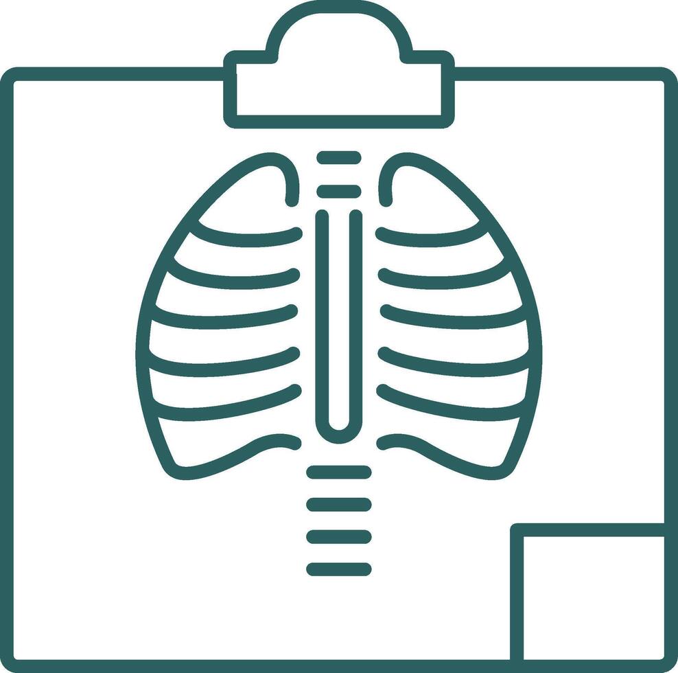 radiología línea degradado redondo esquina icono vector