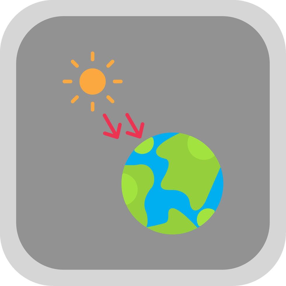 Solar Radiation Flat Round Corner Icon vector