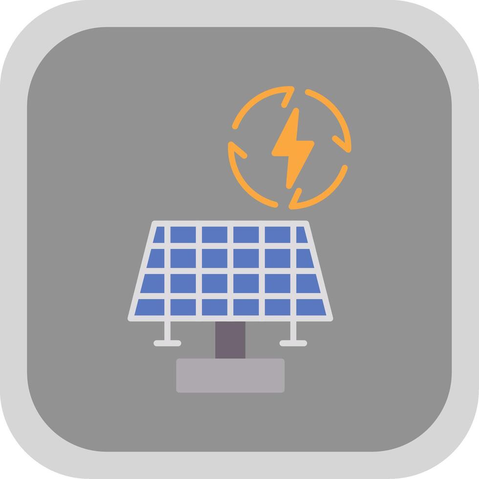 Renewable Energy Flat Round Corner Icon vector