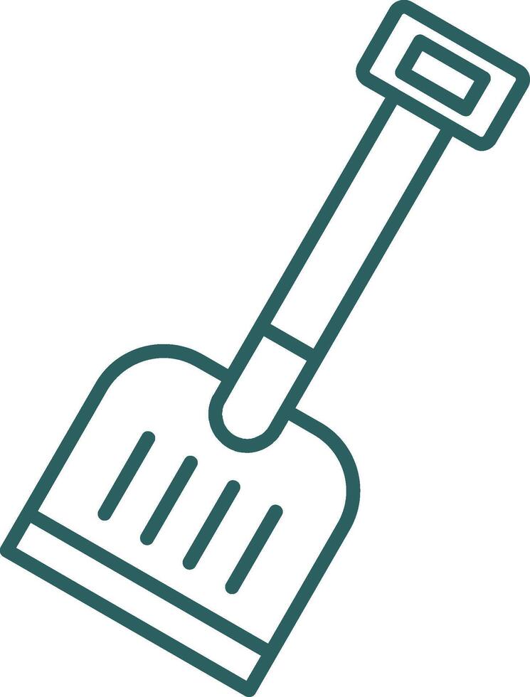 Shovel Line Gradient Round Corner Icon vector