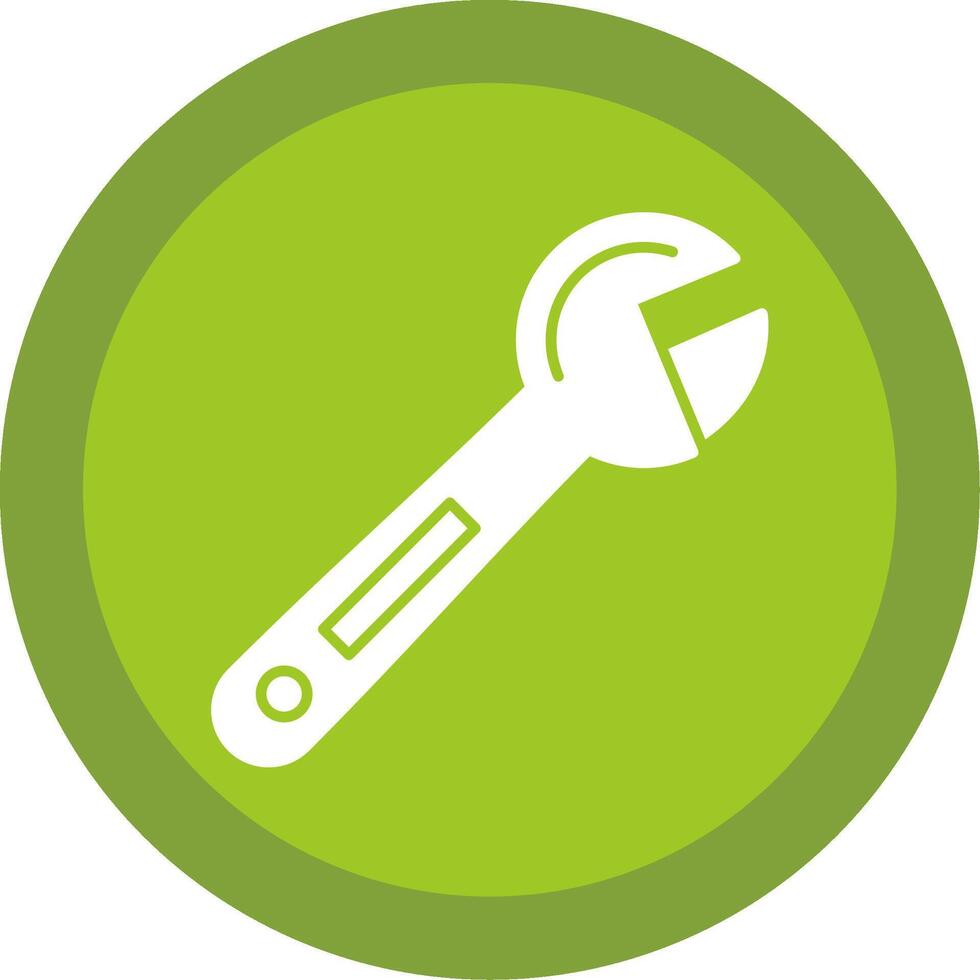 Adjustable Wrench Glyph Multi Circle Icon vector