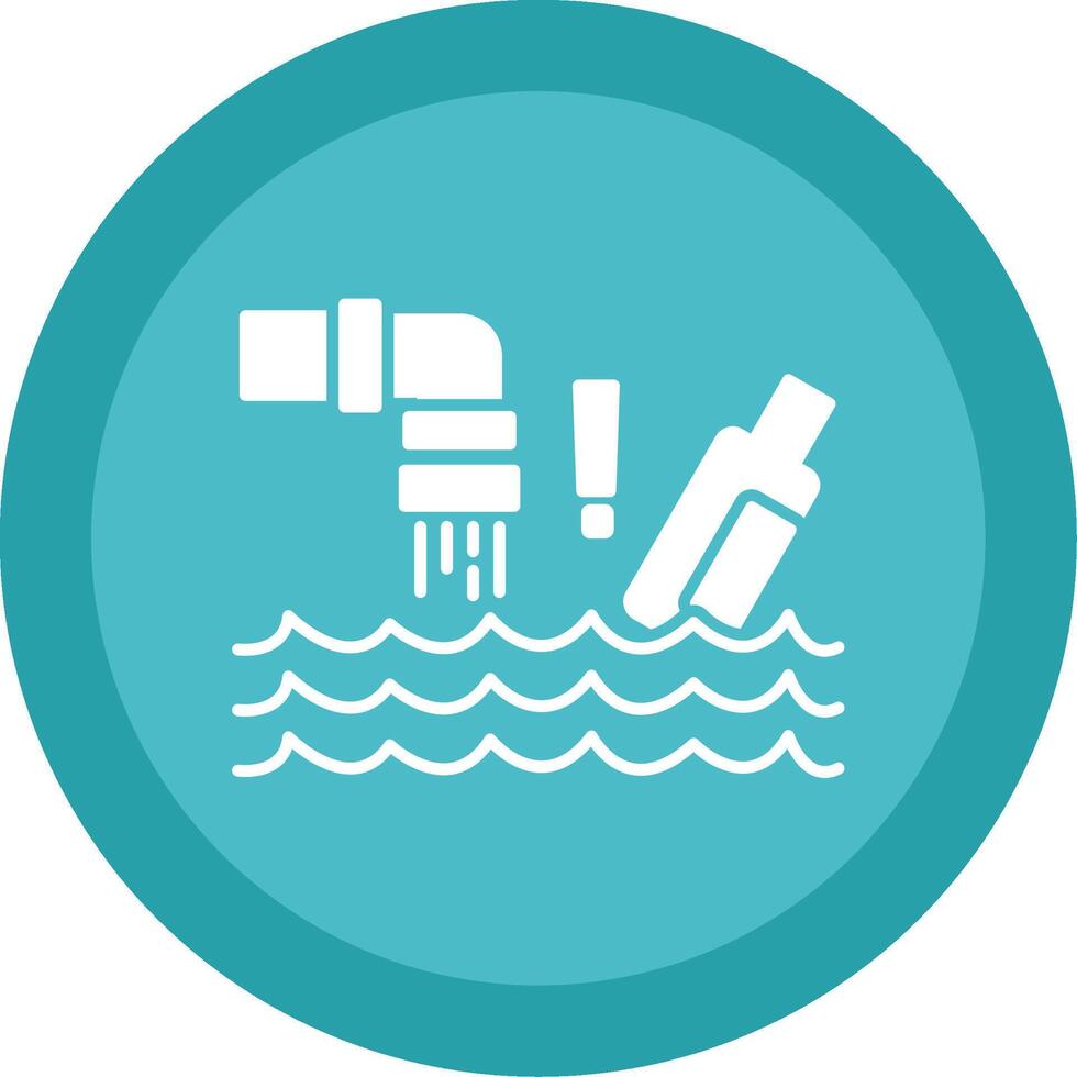 Water Pollution Glyph Multi Circle Icon vector