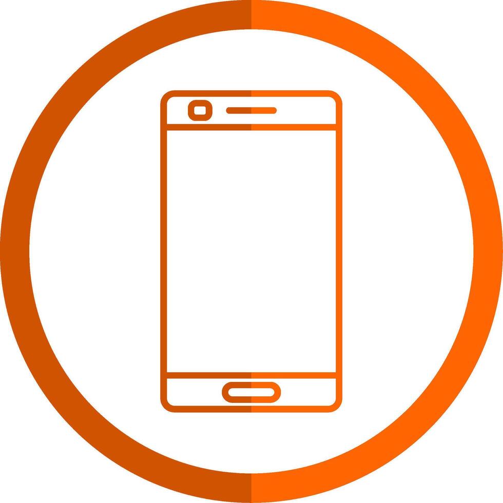 Mobile phone Line Orange Circle Icon vector