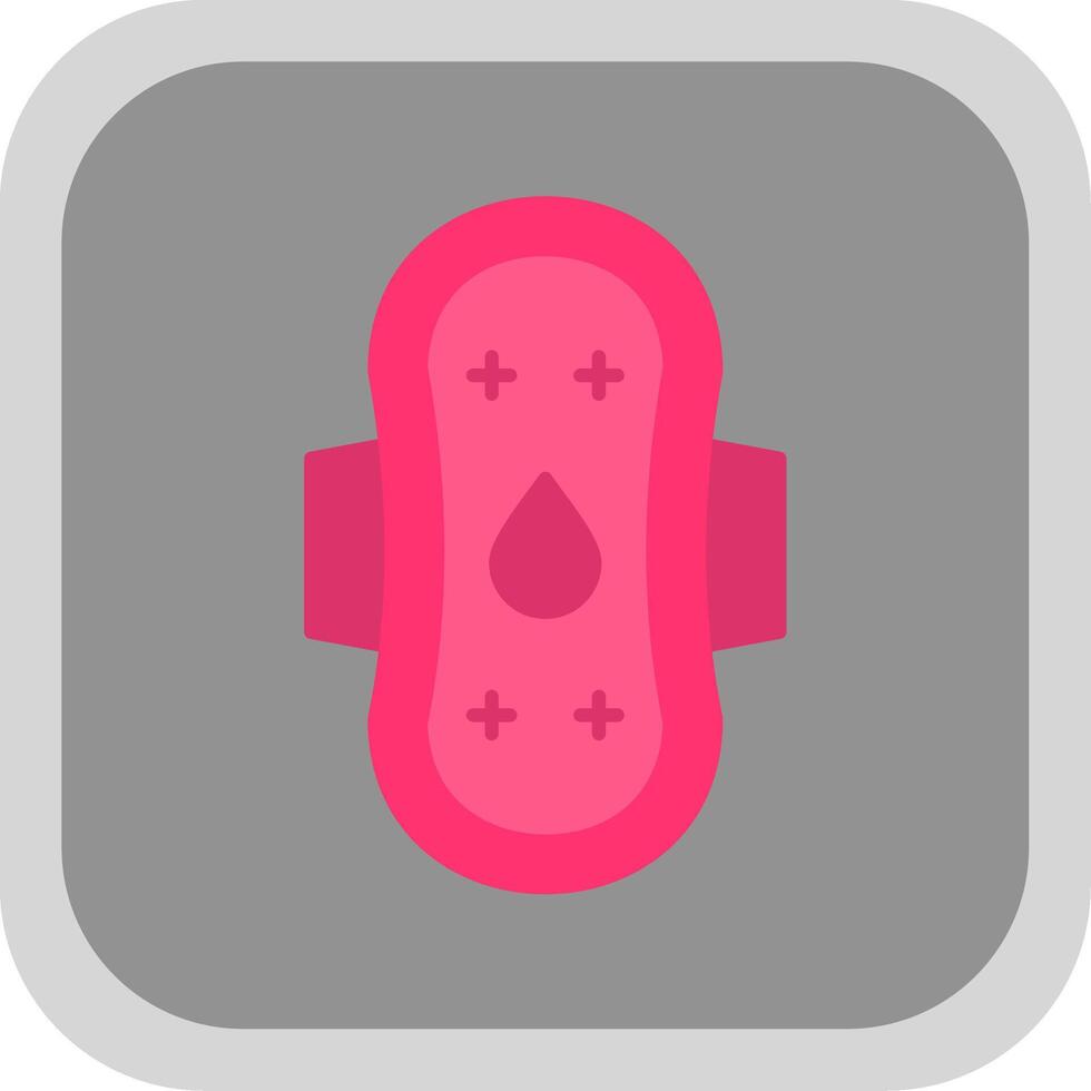 Sanitary Towel Flat Round Corner Icon vector