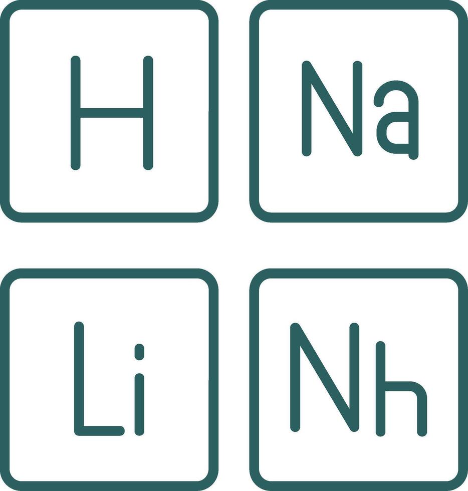 Periodic Table Line Gradient Round Corner Icon vector