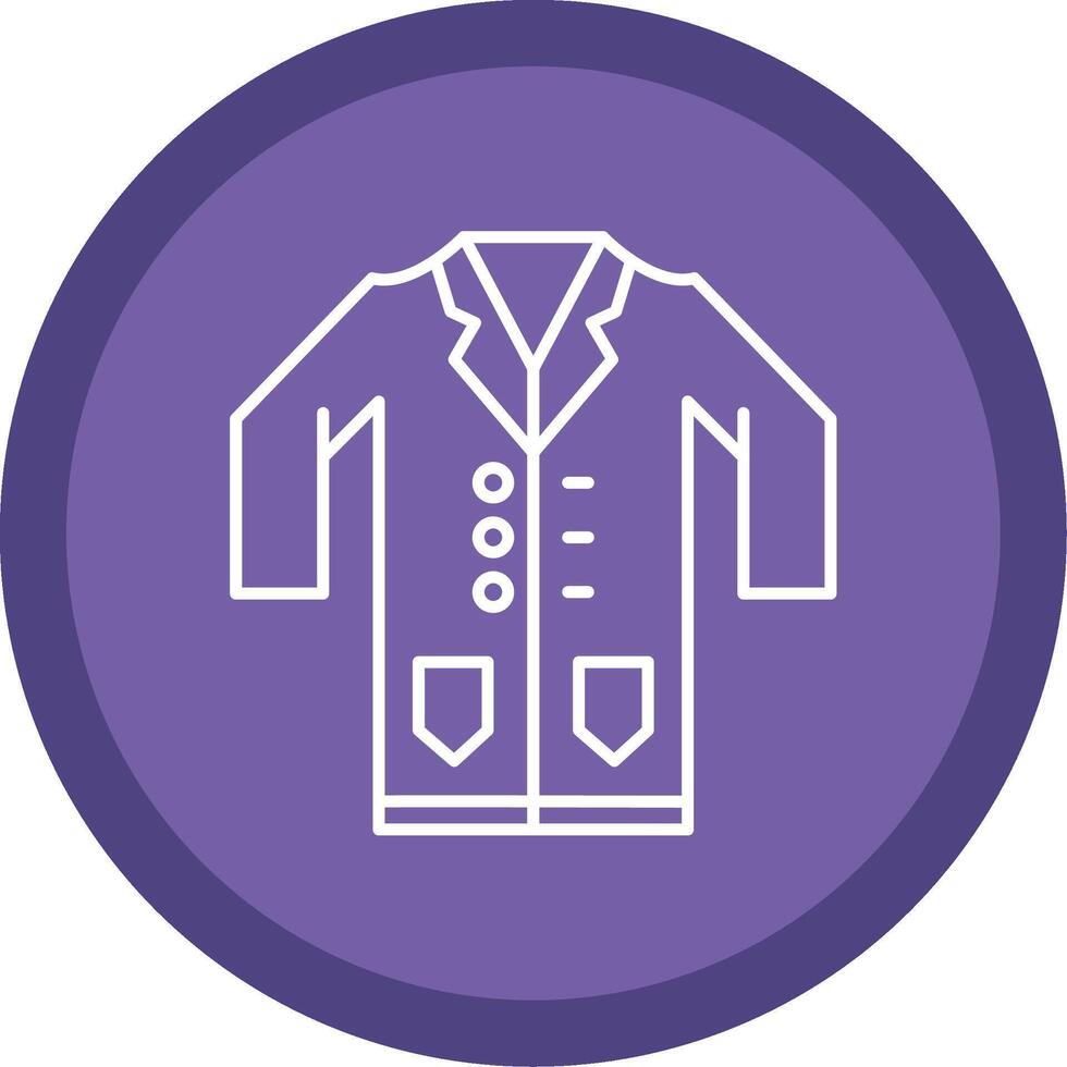 Lab Coat Line Multi Circle Icon vector
