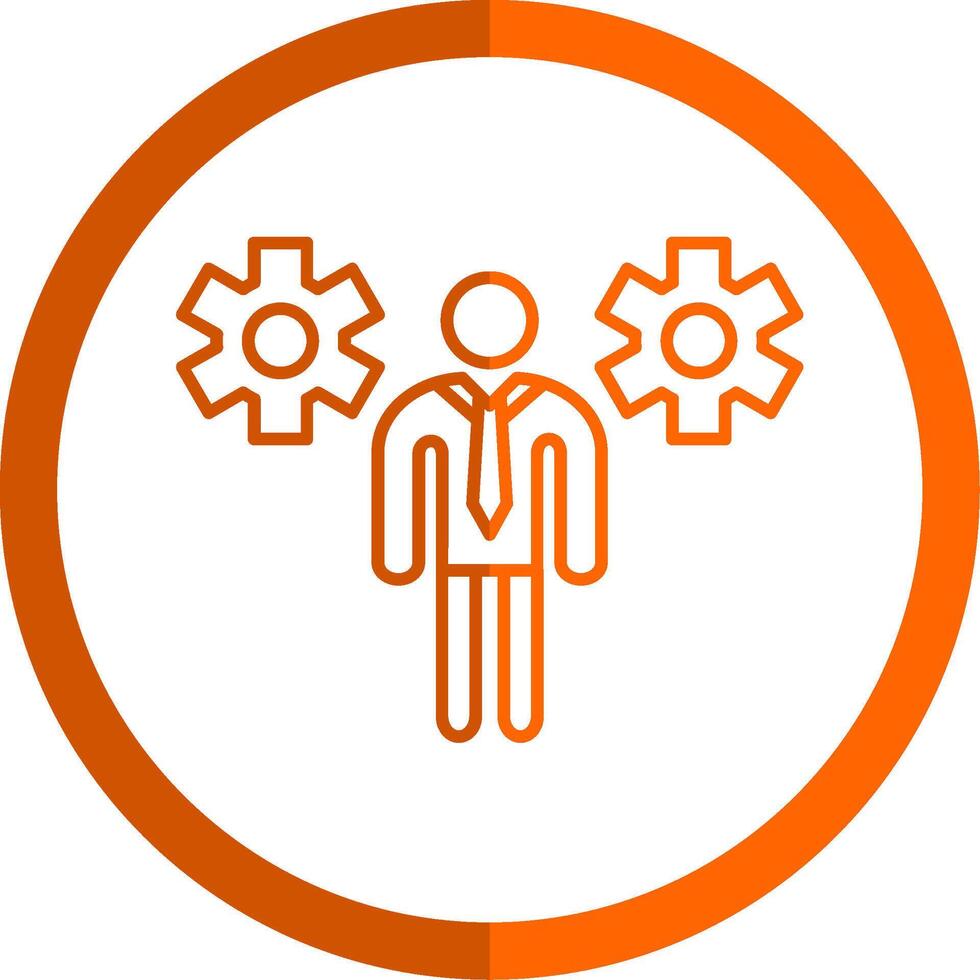 Business People Line Orange Circle Icon vector