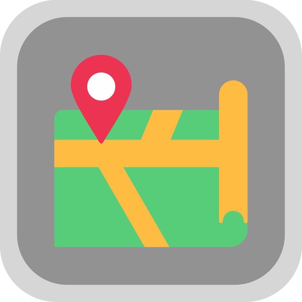 Map Flat Round Corner Icon vector