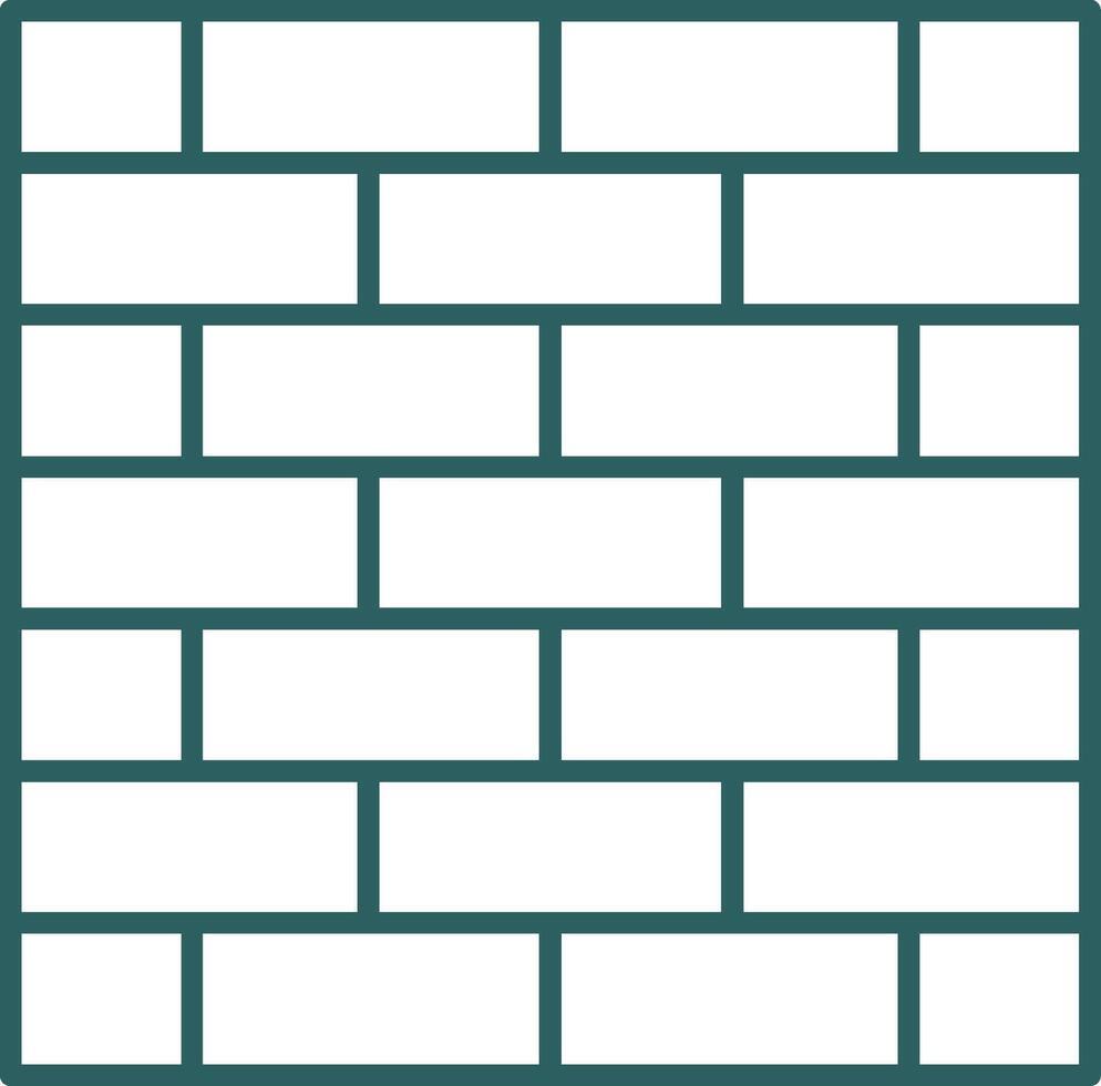Brickwall Line Gradient Round Corner Icon vector