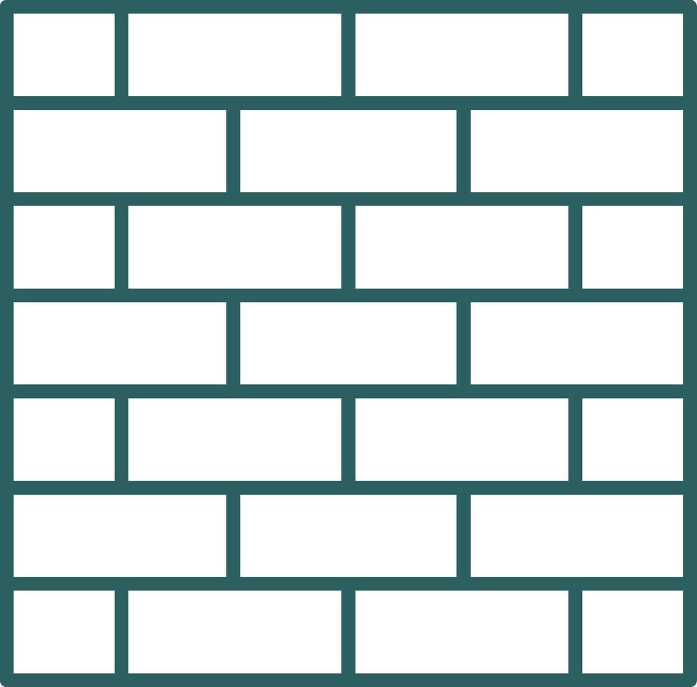 Brickwall Line Gradient Round Corner Icon vector