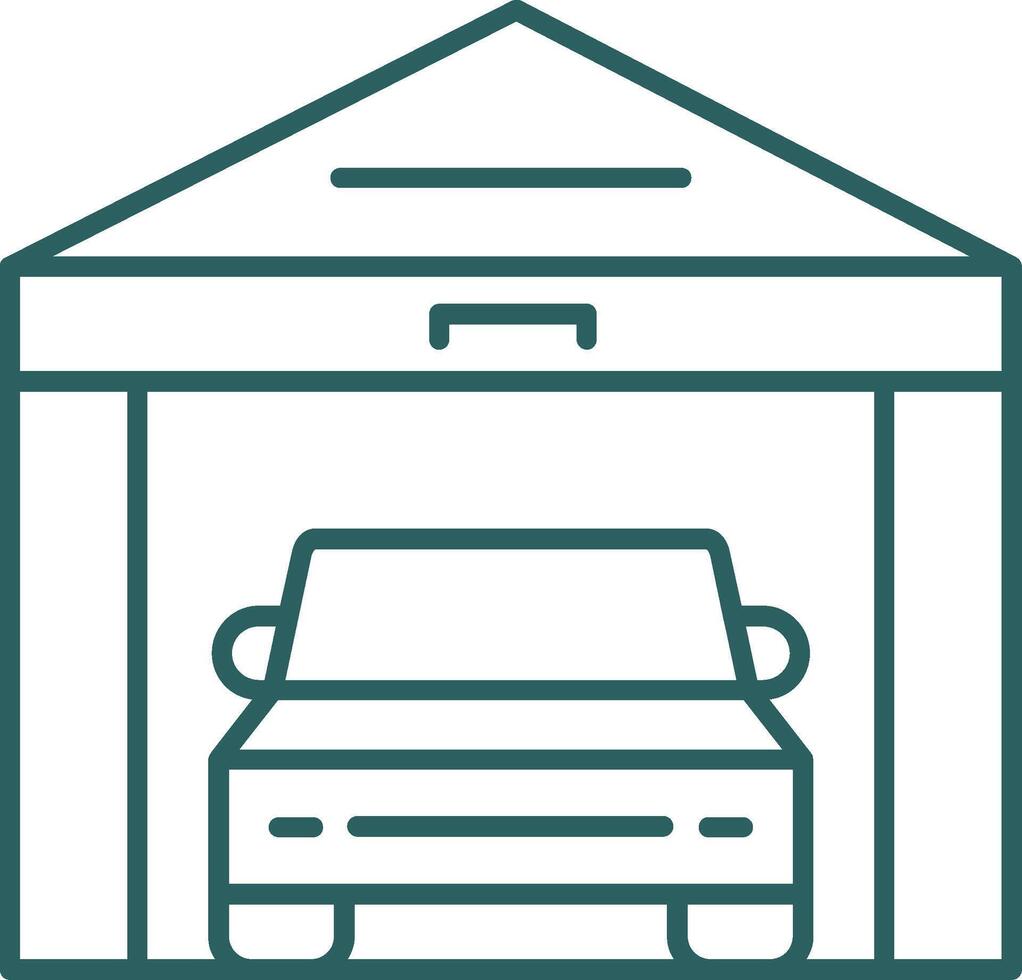 Garage Line Gradient Round Corner Icon vector