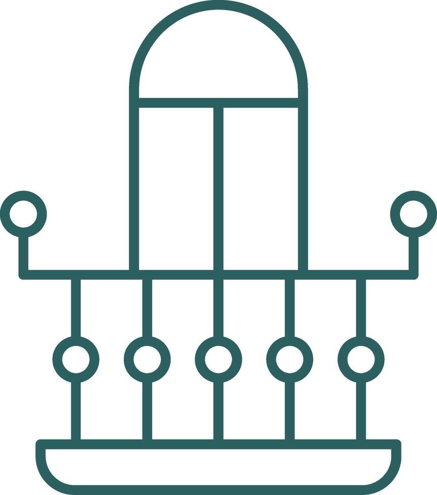 Balcony Line Gradient Round Corner Icon vector