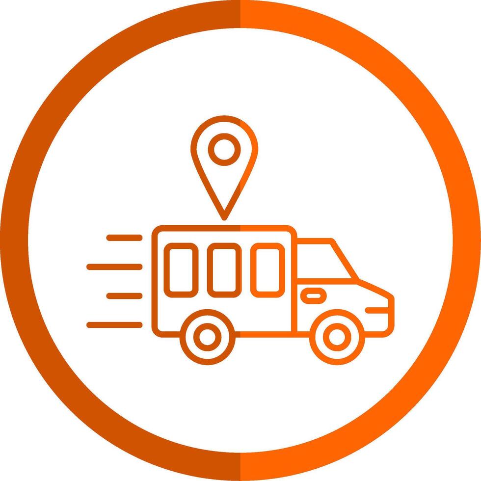 Track Line Orange Circle Icon vector