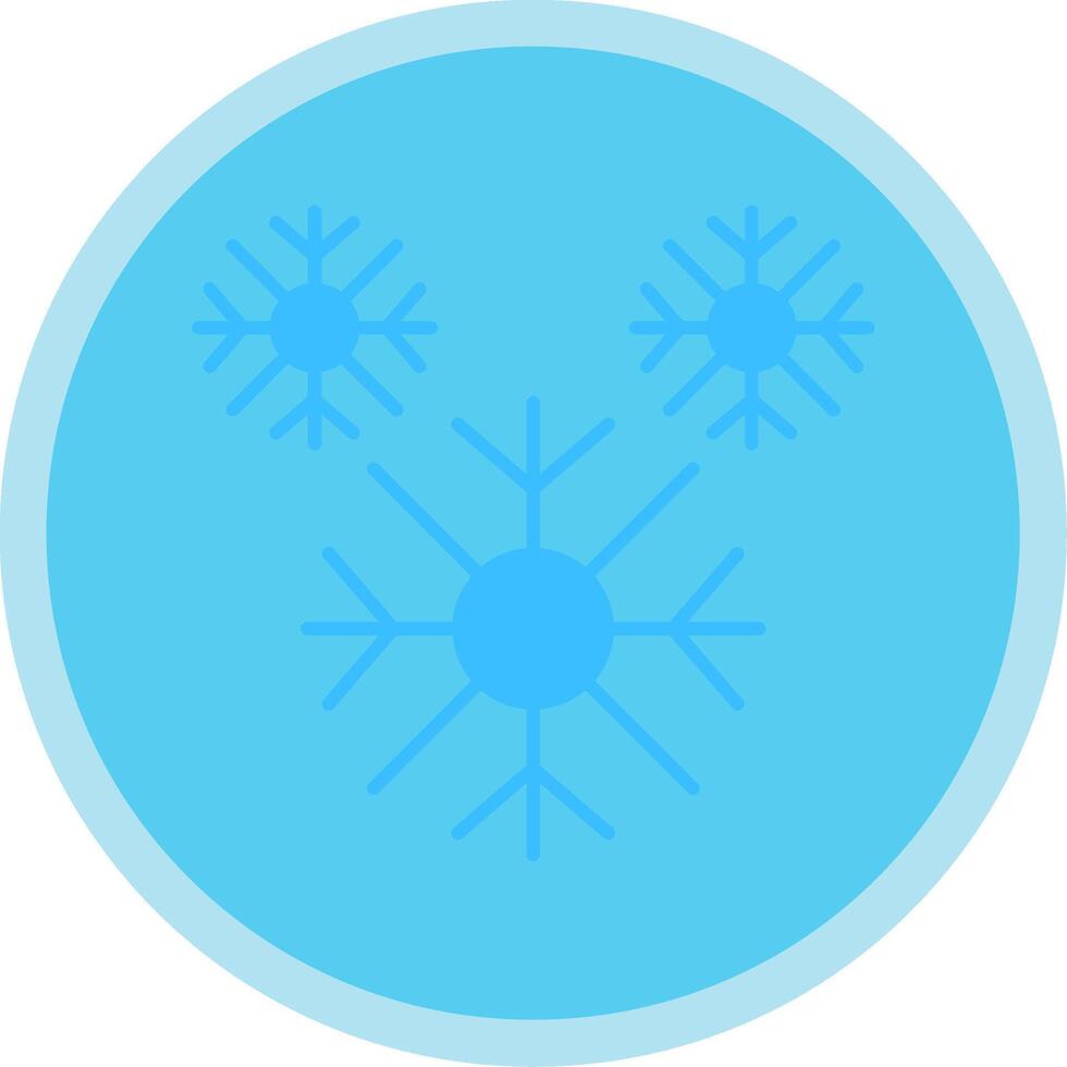 Snowflake Flat Multi Circle Icon vector