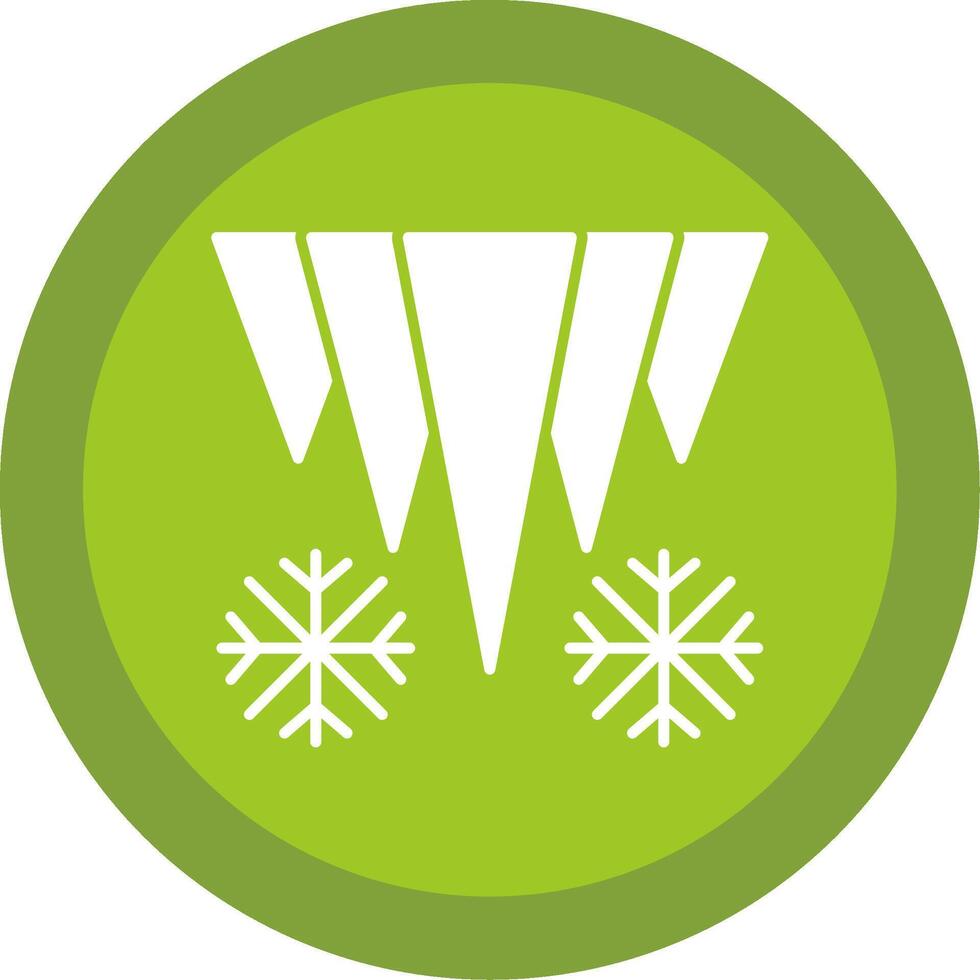 Icicle Glyph Multi Circle Icon vector