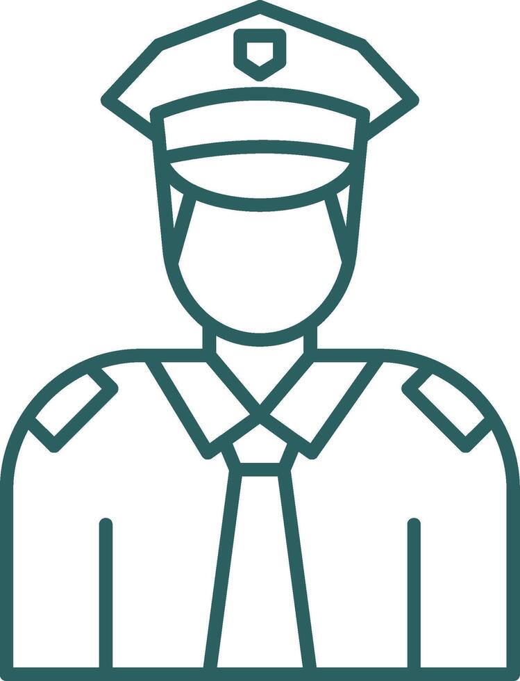 Policeman Line Gradient Round Corner Icon vector