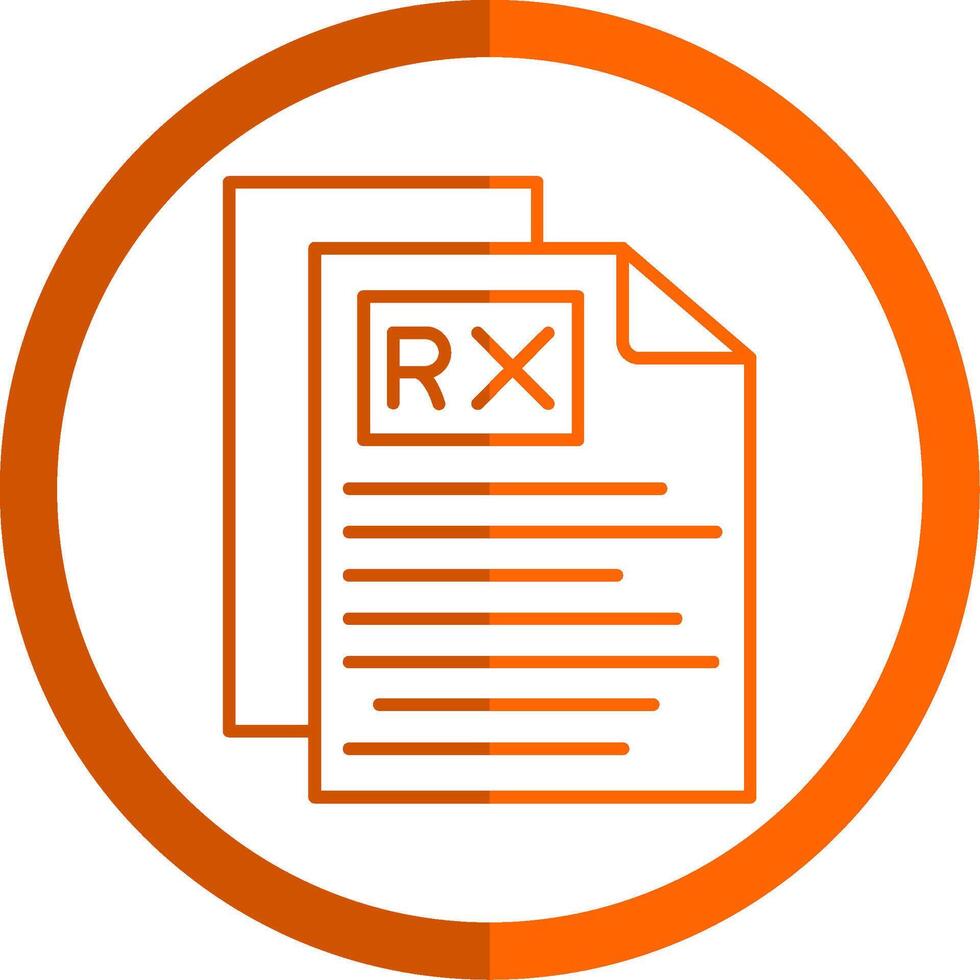 Rx Line Orange Circle Icon vector