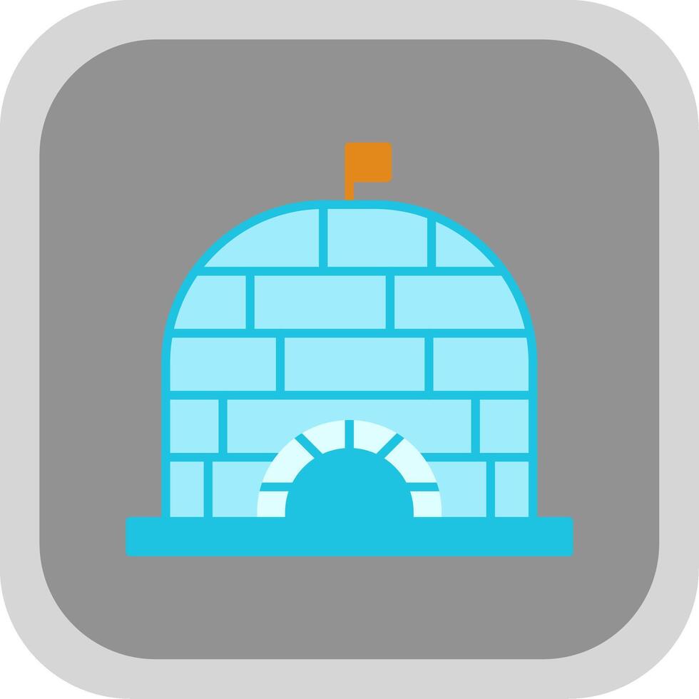 Igloo Flat Round Corner Icon vector