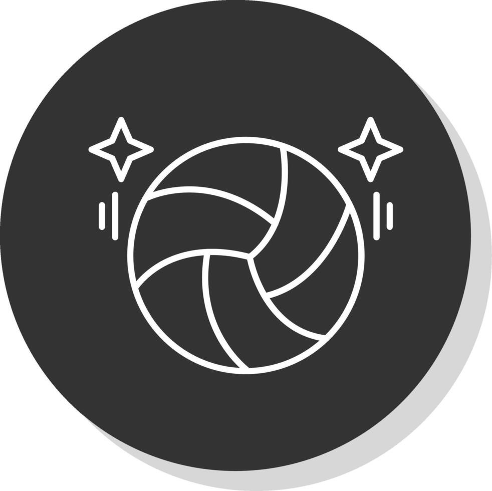 Volleyball Line Grey Circle Icon vector