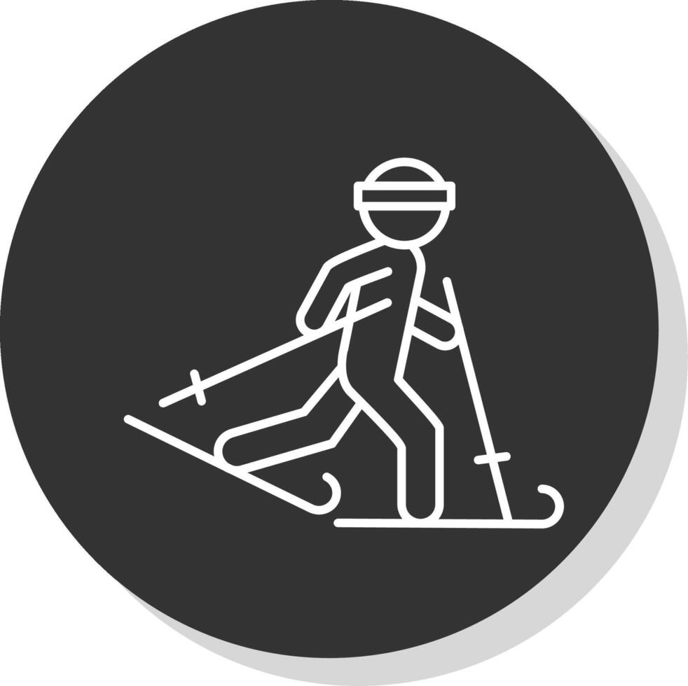 Ski Line Grey Circle Icon vector