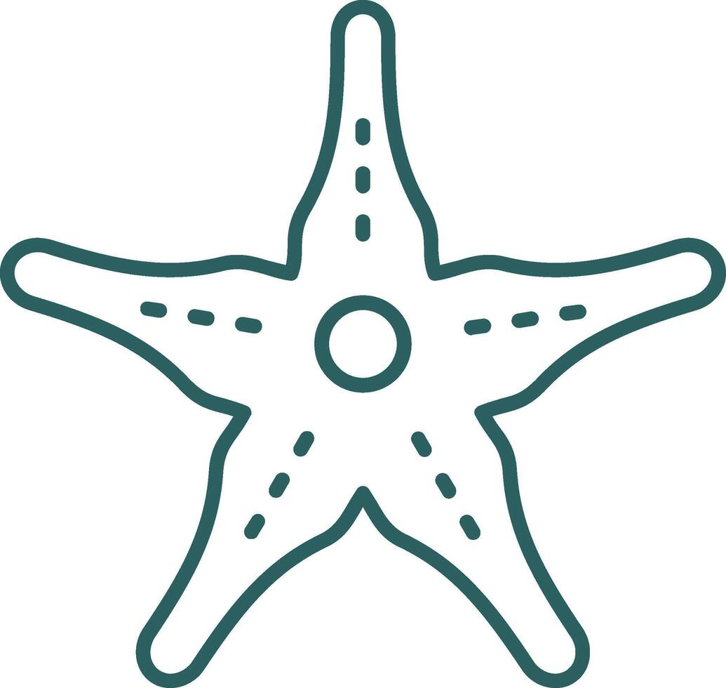 StarFish Line Gradient Round Corner Icon vector