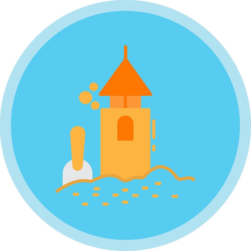 Sand Castle Flat Multi Circle Icon vector