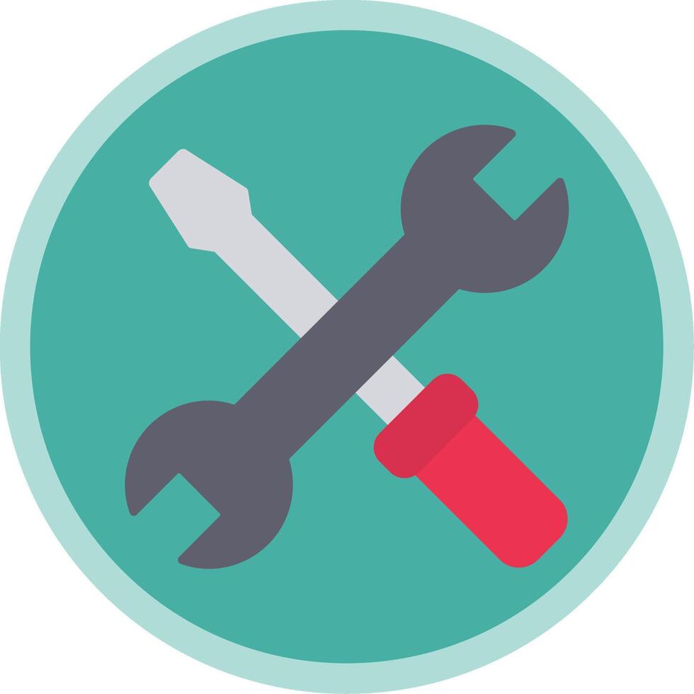 Tools Flat Multi Circle Icon vector