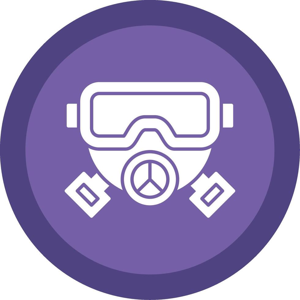 Gas Mask Glyph Multi Circle Icon vector