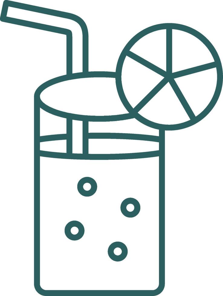 Lemonade Line Gradient Round Corner Icon vector