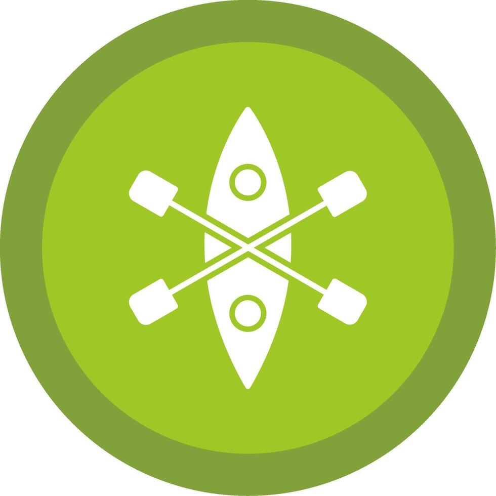 Kayak Glyph Multi Circle Icon vector