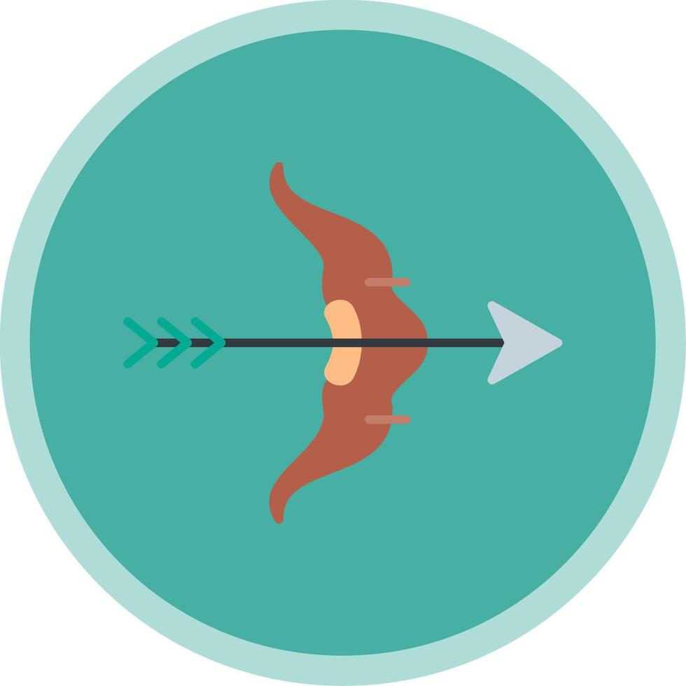 Bow And Arrow Flat Multi Circle Icon vector