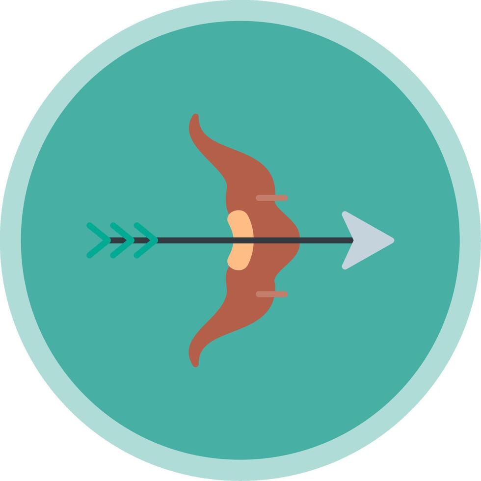 Bow And Arrow Flat Multi Circle Icon vector