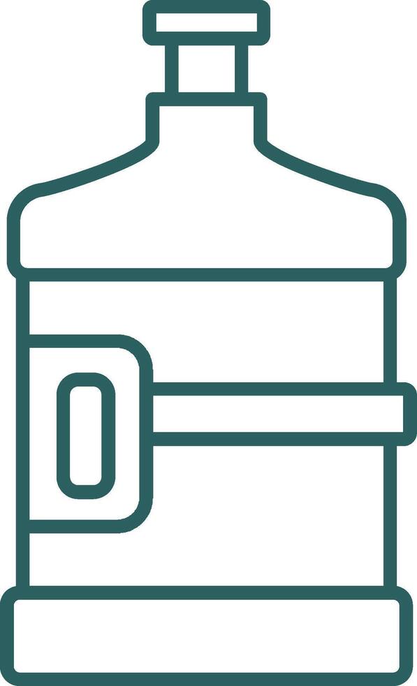 Water Flask Line Gradient Round Corner Icon vector