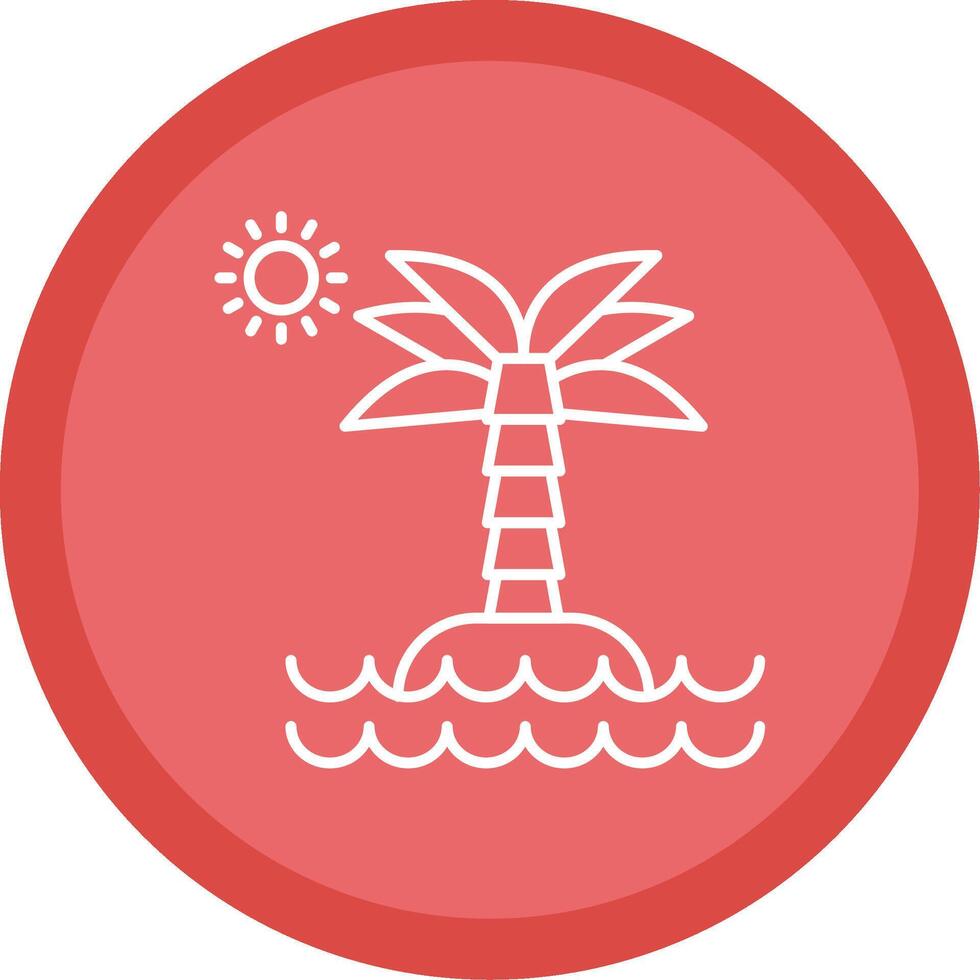 Desert Island Line Multi Circle Icon vector