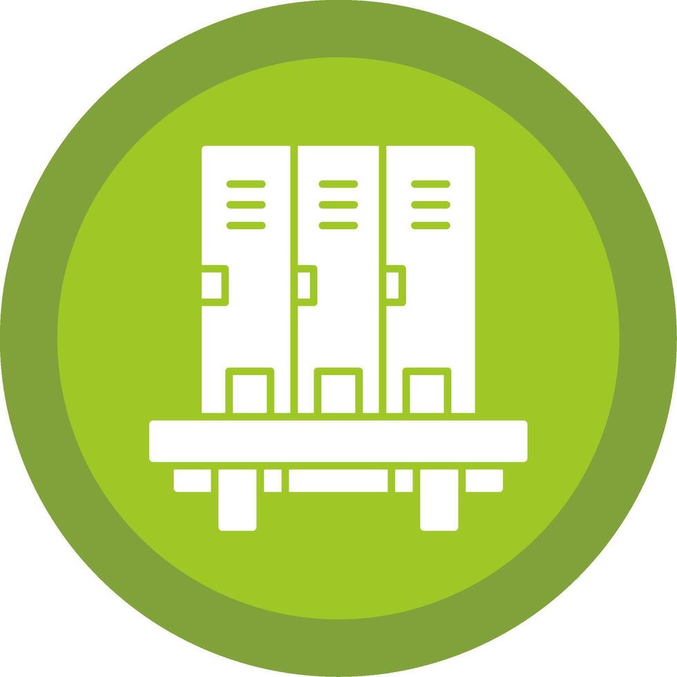 Lockers Glyph Multi Circle Icon vector