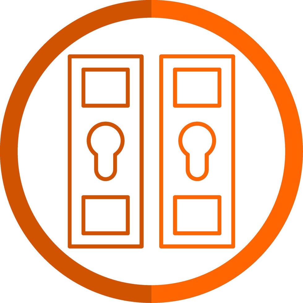 Locker Line Orange Circle Icon vector