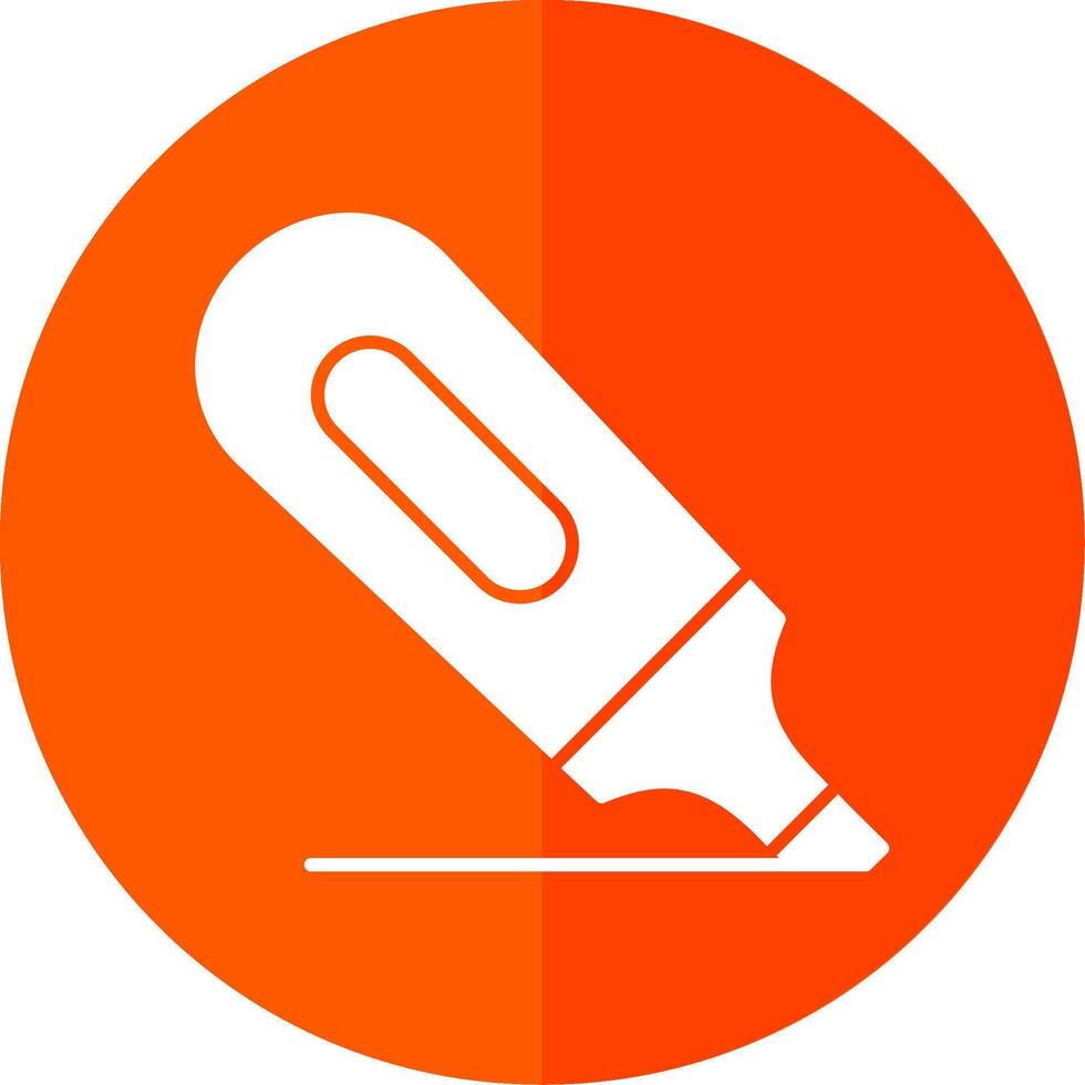 Highlighter Glyph Red Circle Icon vector